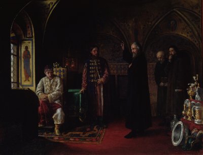 Métropolite Philippe de Moscou (1507-90) avec le tsar Ivan le Terrible (1530-84) - Jakov Prokopyevich Turlygin